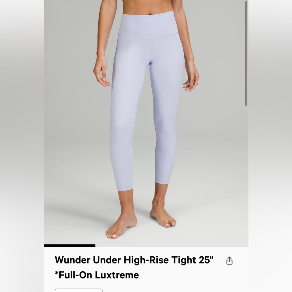 Lululemon Wunder under high-rise tight 25” in pastel blue - Size 6